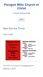 Mobile Screenshot of paragonmillschurchofchrist.com